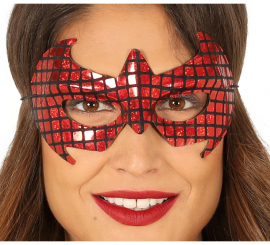 Máscara aracnídeo de super-herói vermelho