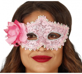 Pink Mask with Flower