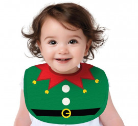 Babador de Natal Elfo Verde Infantil