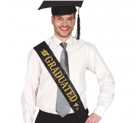 Black and Gold Graduate Sash