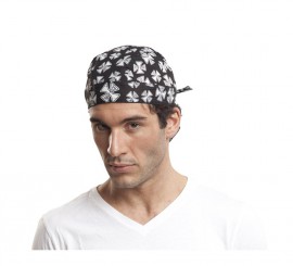 Bandana de motociclista com cruzes brancas