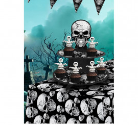 Bandeja de caveira temível de 3 camadas 36x28 cm