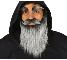 Beard with Mustache and Gray Eyebrows