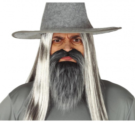 Bigode e barba grisalha