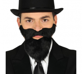 Black Beard and Mustache with Sticker