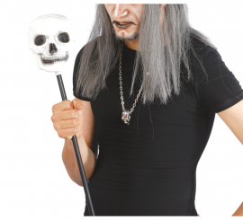 Crânio de cana de feiticeiro de 60 cm. para o Halloween