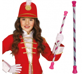 54 cm pink and white Majorette cane