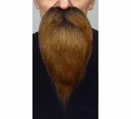 Bigode com barba castanha