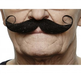 Preto bigode encaracolado francês
