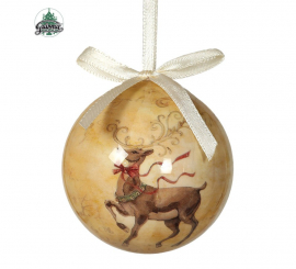 Bolha de 6 bolas decorativas de cervos ou renas 75 mm