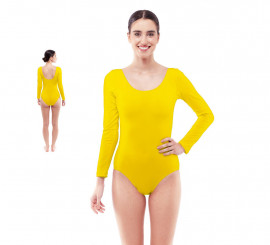 Yellow long sleeve bodysuit or jersey for women