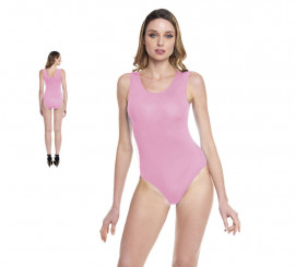 Body ou Collant com alças largas rosa para mulher