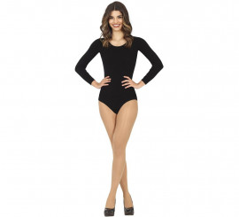 Body ou jersey preto de manga comprida para mulher