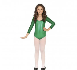 Metallic Green Long Sleeve Bodysuit or Jersey for Children