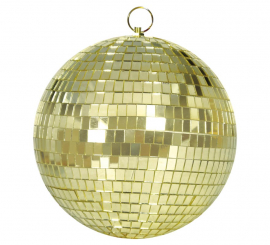Bola de espelhos Disco Dourada dos anos 70, 30 cm