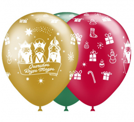 Bag of 8 Three Wise Men Balloons of 90 cm assorted colors