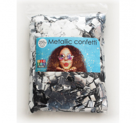 Saco de 250 g de 10x10 mm quadrado Confetti Cor Prata