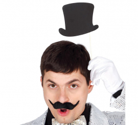 Bag of 6 top hats with stick ideal for photocall