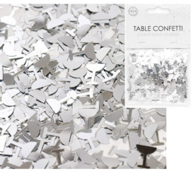 14g Silver Champagne Glasses Table Confetti Bag