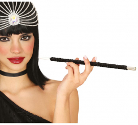 Charleston Boquilha preta com lantejoulas 30 cm