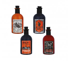 Diversos frascos de veneno de vidro de 13 cm