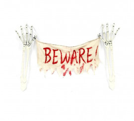 Skeleton Arm with Beware Poster 44x70 cm