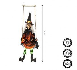 Witch on Swing with light, sound and movement of 60 cm