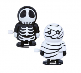 Caixa com 12 figuras de múmias e esqueletos em uma corda de 5,5 cm