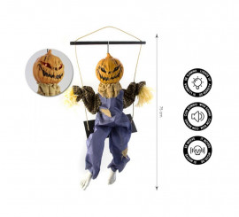 Pumpkin on Swing with light, sound and movement of 75x30 cm