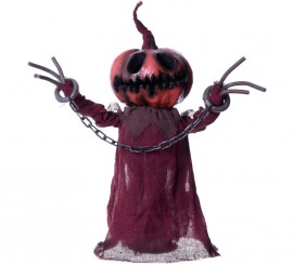 Abóbora Fantasma com Luz e Movimento 47x46x17 cm