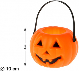 Abóbora Laranja e Preta com Luz 8 cm