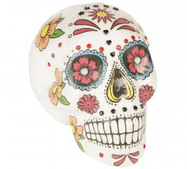Crânio colorido do Dia dos Mortos de 19 cm