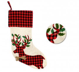 56 cm Reindeer Printed Christmas Stocking