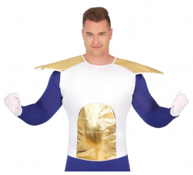 Camisa adulta com armadura de guerreiro Saiyan