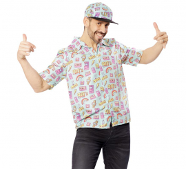 Camisa azul anos 90 para homem