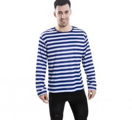 Adult Blue and White Striped T-Shirt
