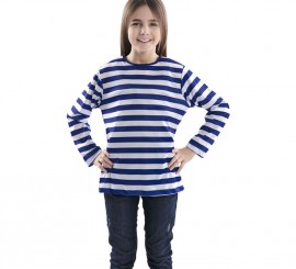 Children's blue and white striped T-shirt