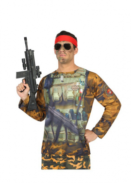 T-shirt de camuflagem soldado para homem