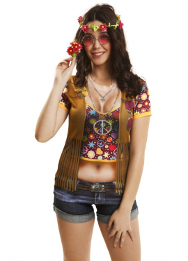 T-shirt hippie para mulher