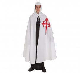 White Santiago Medieval Cape for adults