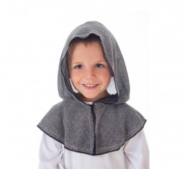 Capuz de cavaleiro medieval cinza para meninos