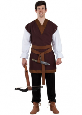 Fato ou jaqueta medieval marrom para homem