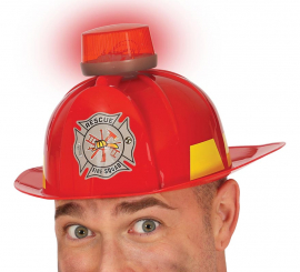 Capacete de bombeiro com sirene, luz e som