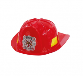 Capacete infantil de bombeiro vermelho e amarelo