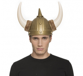 Capacete Viking com chifres de plástico