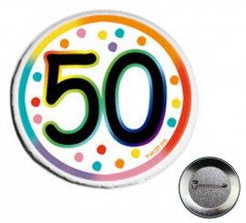 Folheado Happy 50 Anos 6 cm de diâmetro