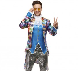 Multicolor 70s jacket with gold details for men