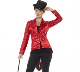 Red jacket with sequins for women