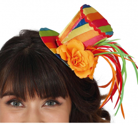 Mini Top Hat with Multicolor Roses