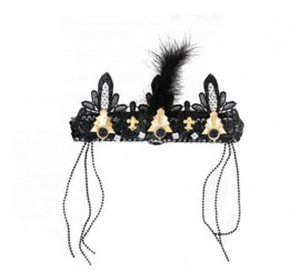 Black 1920s Charleston Headband